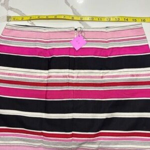 Talbots | Women’s Petite Silky Ribbon Pencil Skirt Grosgrain Striped Lined Pink - Picture 15 of 16
